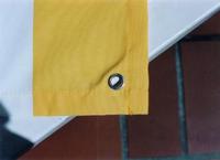 Senkrecht-Sonnensegel 230 x 140 cm - Farbe gelb-wei fr Balkone, Terrassenberdachungen, Pergolen und quer vor einer Terrasse