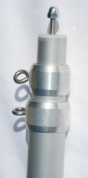 Aluminium Teleskopmast - 3-teilig - max. Lnge 280  cm - Versandlnge 113 cm - Befestigung Sonnensegel konkav von ca. 20 m