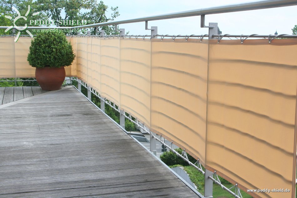 Balkonumrandung B65 x L500 cm Farbe sisal als Windschutz Balkon