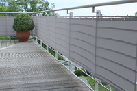 Balkonsichtschutz Farbe hell silbergrau - 90 x 300 cm - aufgerollt, um unntige Falten zu vermeiden