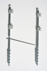 Umkleide Quadrat (5) mit Erdankern - OutDoor -  Bespannung Paravent Farbe: hell silbergrau - schwer entflammbar - waschbar