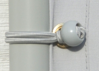 Umkleide Quadrat (5) mit Erdankern - OutDoor -  Bespannung Paravent Farbe: hell silbergrau - schwer entflammbar - waschbar