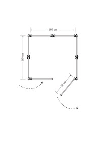 Umkleide Quadrat (5) - frei stehend - In Door & OutDoor - Bespannung Paravent Farbe uni hell elfenbein - waschbar