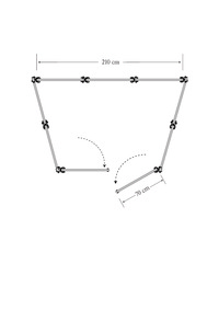 Umkleide  Trapez (6) - mit Erdankern - Doppel-Tr - OutDoor - Bespannung Paravent Farbe: uni elfenbein - waschbar