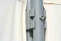 Umkleide  Trapez (6) - mit Erdankern - Doppel-Tr - OutDoor - Bespannung Paravent Farbe: uni elfenbein - waschbar