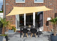 Vierecksonnensegel konkav 2,5 x 3 m - offenes Schattierungsgewebe HDPE - Farbe weizen - reiner Sonnenschutz