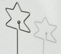 Zierstab Stern mit Kugel - Schattenbild 