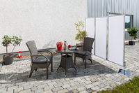 3er Paravent-Rahmen in Chrom - Bespannung uni wei�