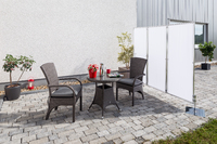 3er Paravent-Rahmen in Chrom - Bespannung feuerhemmend, uni wei�