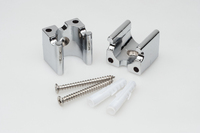 Wand-Clip Chrom Paravent - 2x - mit Schrauben und D�beln - als Standard Zubeh�r Sichtschutz Chrom Paravent