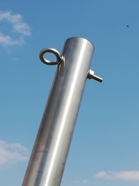 Sonnensegelmast Edelstahl 280 cm, mit 1 Bohrung