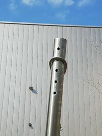 Sonnensegelmast Edelstahl 280 cm, mit 5 Bohrungen