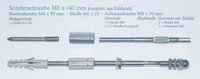 Sonderschraube M6x140 mm aus Edelstahl - fr nicht tragendes Mauerwerk bei Wrmedmmung:  Mindestbestellung: 2