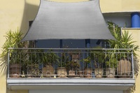 HDPE Balkonsonnensegel 270 x 140 cm grau