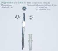 Rankhilfe Doppelschraube Peddy Shield M6x90 mm -  aus Edelstahl - Ersatzteil fr Rankhilfe in Seilspanntechnik und Kletterhilfe (einzeln): Lieferung ab 2 Stck