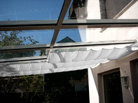 Sonnensegel Wintergarten 96 x 220 cm - hell silbergrau - ohne Laufhaken - fr die Innenbeschattung Glasdach