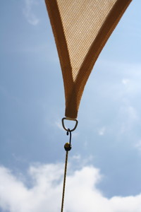 Dreiecksonnensegel konkav 360 cm - offenes Schattierungsgewebe - Farbe weizen