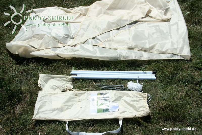 Montagehinweise - Camping-Freizeit-Sonnensegel (1) 3 x 3 x 2,5 m - sandfarben - Sonnenschutz und Sichschutz fr die Kleinfamilie - Strandsonnensegel