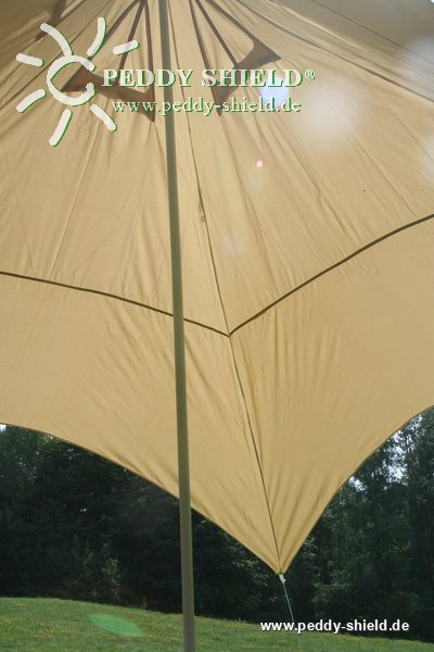 Montagehinweise - Camping-Freizeit-Sonnensegel (4) Pyramide 4 x 4 m - sandfarben als Sonnenschutz und Regenschutz fr die ganze Familie oder als Partyzelt im Garten