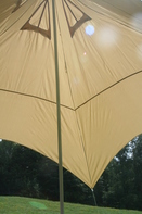 Montagehinweise - Camping-Freizeit-Sonnensegel (4) Pyramide 4 x 4 m - sandfarben als Sonnenschutz und Regenschutz fr die ganze Familie oder als Partyzelt im Garten