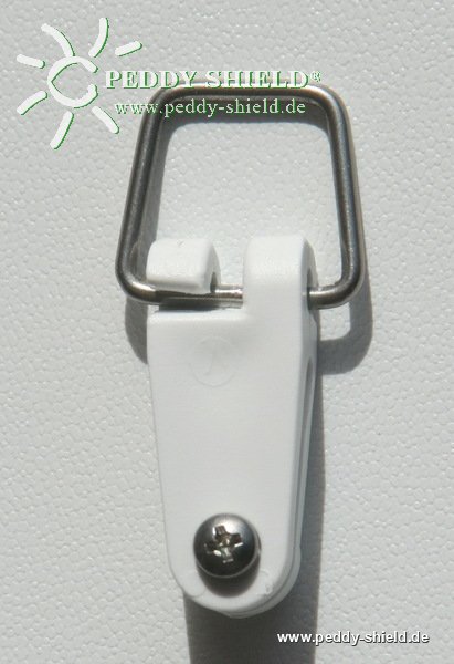 Montagehinweise - Peddy Shield Drehfix - als senersatz - 8x Speziallaufhaken zum Festschrauben am Segel + Trapezring zum Aufhngen