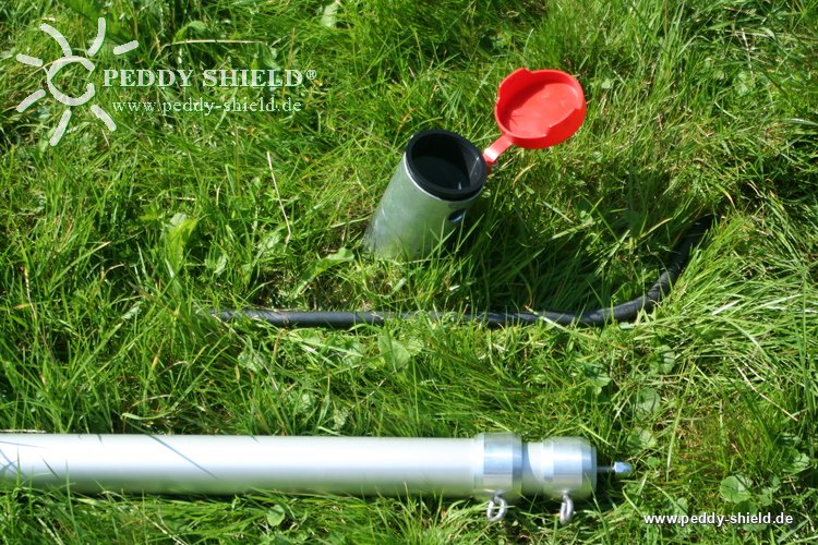 Montagehinweise - Aluminium Teleskopmast - 3-teilig - max. Lnge 280  cm - Versandlnge 113 cm - Befestigung Sonnensegel konkav von ca. 20 m