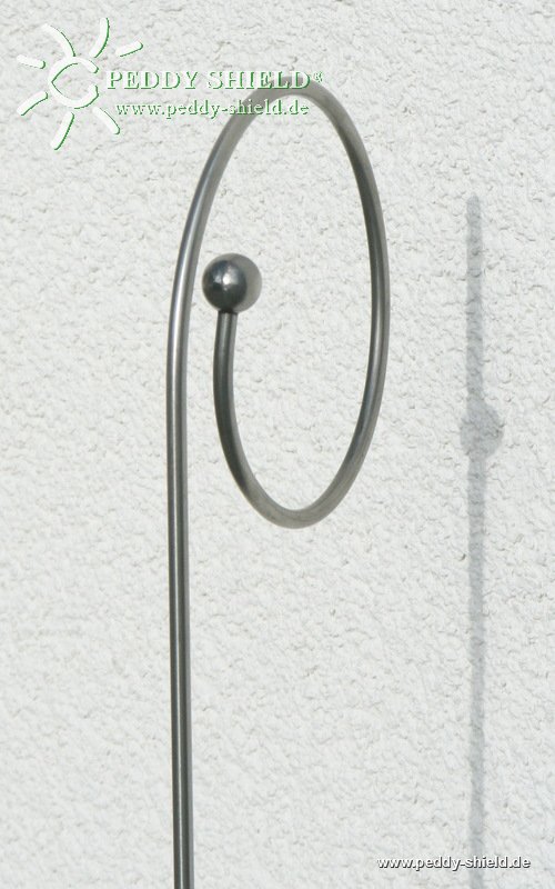 Montagehinweise - Premium Rankstab Evolvente (Hirtenstab) 170 cm mit Kugel - aus hochwertigem Marine-Edelstahl A4 - 316 als Rankhilfe fr Stauden etc. und als Futterstab fr Vgel