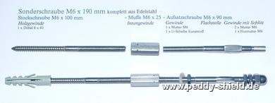 Montagehinweise - Rankhilfe Seilsystem Sonderschraube M6 x 190 mm Edelstahl fr nicht tragendes Mauerwerk mit Wrmedmmung