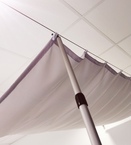 Montagehinweise - PREMIUM Teleskop-Schiebestock fr Seilspann-Sonnensegel - 140 cm silbergrau - mit Haken