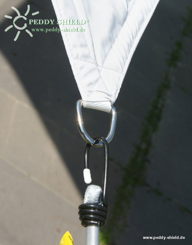 Montagehinweise - Dreiecksonnensegel 360 cm - Polyester - silbergrau