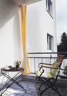 Montagehinweise - Senkrecht-Sonnensegel 230 x 140 cm -  Blockstreifen gelb-weiß - komplett mit der Seilspanntechnik Universal (3,5 m Edelstahlseil)