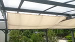 Glasdach Sonnenschutz mit Faltsonnensegel als Innenbeschattung