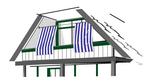 Senkrecht-Sonnensegel 230x140 cm - Blockstreifen blau-wei - komplett mit der Seilspanntechnik Universal #13