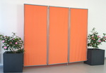 Sichtschutz Terrasse standfest mit Pflanzgefen + 2x Wand-Clip