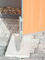 Standsicherheit Sichtschutzwand mit Combistnder beschwert mit Grantiplatte