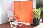 3er Paravent  Bespannung uni terracotta-orange #7