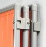 3er Paravent  Bespannung uni terracotta-orange #18