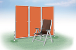 3er Paravent  Bespannung uni terracotta-orange #31