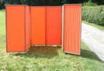 3er Paravent  Bespannung uni terracotta-orange #29