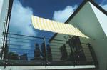 Sonnensegel 270 x 140 cm - Farbe gelb-wei - Blockstreifen mit 20x Laufhaken (Gleitern) #9
