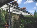 Sonnensegel Terrassendach 58 x 275 cm  -  uni wei - ohne Laufhaken #13