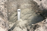 Auff�llen mit Beton zum Einbetonieren vom Erdanker