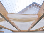 Sonnensegel berdachung - 68 x 220 cm - uni wei  - mit 20x  Laufhaken + 2x Stopper  - mit waschbaren Sonnensegeln #8