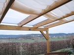 Sonnensegel berdachung - 68 x 220 cm - uni wei  - mit 20x  Laufhaken + 2x Stopper  - mit waschbaren Sonnensegeln #14