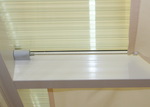Sonnensegel Glasdach - 88 x 275 cm - uni hell elfenbein - mit 26x  Laufhaken + 2x Stopper - waschbar bei 40 C #8