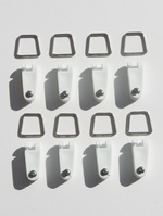 Packungsinhalt Peddy Shield Drehfix: x Laufhaken + 8x Trapezring aus Edelstahl