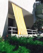 Senkrecht-Sonnensegel 230 x 140 cm - Farbe gelb-wei fr Balkone, Terrassenberdachungen, Pergolen und quer vor einer Terrasse #10
