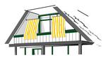 Senkrecht-Sonnensegel 230 x 140 cm - Farbe gelb-wei fr Balkone, Terrassenberdachungen, Pergolen und quer vor einer Terrasse #11