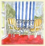 Senkrecht-Sonnensegel 230 x 140 cm - Farbe gelb-wei fr Balkone, Terrassenberdachungen, Pergolen und quer vor einer Terrasse #12