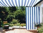 Sonnen- u. Sichtschutz Terrasse mit Senkrecht-Sonnensegel 230 x 140 cm und Faltsonnensegel 330 x 200 cm 